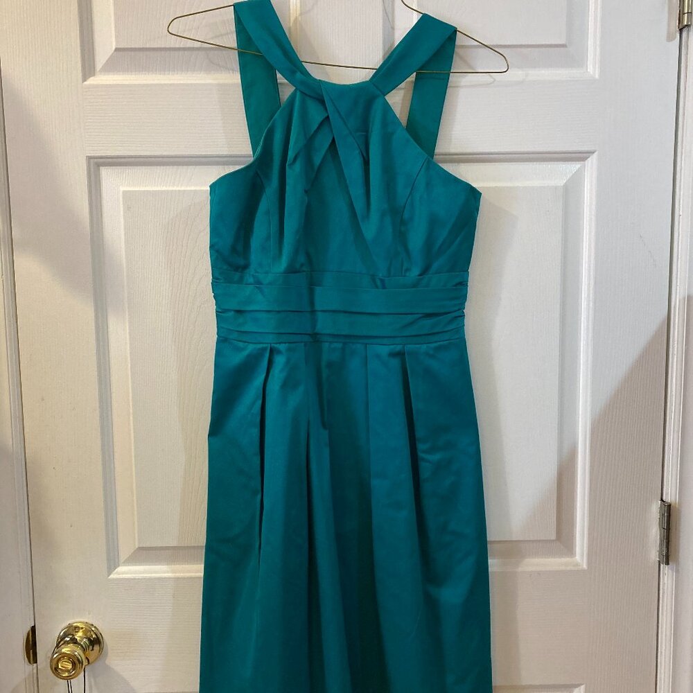 David's Bridal Dress 6 Sleeveless Midi Green